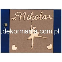 Obrazek "Nikola"na ścianę do kolorowania z imieniem ,płyta MDF #6mm  ,  21x21cm